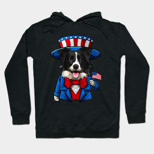 Fourth of July Border Collie Hoodie